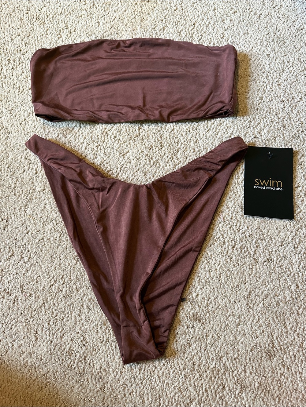 NWT Naked Wardrobe bikini set brown - Picture 2 of 5
